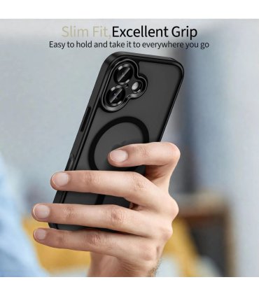 Etui MagSafe Tech-Protect MagMat do iPhone 17 – czarny mat design