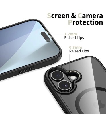 Etui MagMat MagSafe Tech-Protect do iPhone 17 przezroczysto-czarne