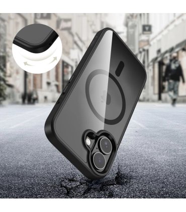 Etui MagMat MagSafe Tech-Protect do iPhone 17 przezroczysto-czarne