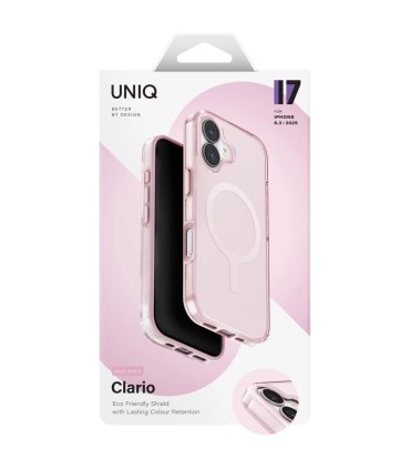 UNIQ Clario Magclick Charging – etui iPhone 17 (różowy)