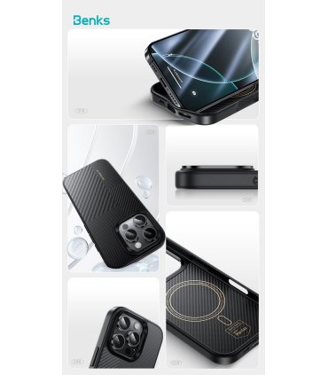 Benks Montage Magnetic Armor Pro Kevlar 600D+1500D – etui iPhone 16 Pro (czarny)