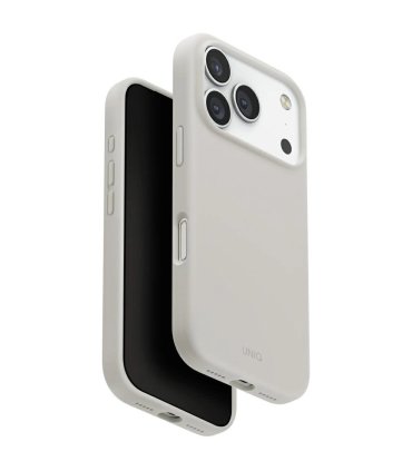 Etui UNIQ Lino do iPhone 17 Pro z Magclick Charging szare