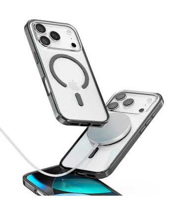 Etui Rock Crystal Armor Magnetic do iPhone 17 Pro czarne