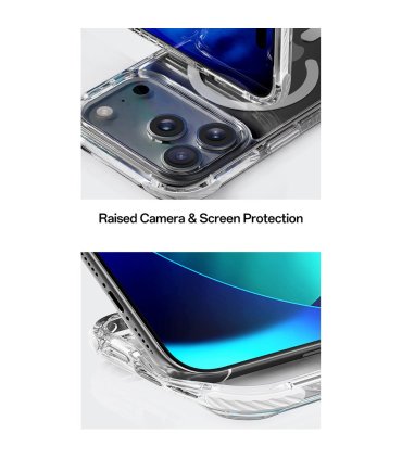 Etui Rock Crystal Clear Magnetic do iPhone 17 Pro przezroczysto-czarne