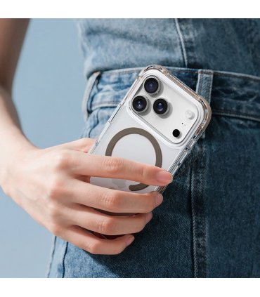 Etui Rock Crystal Clear Magnetic do iPhone 17 Pro przezroczysto-czarne