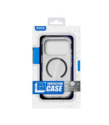 Etui Rock Crystal Clear Magnetic do iPhone 17 Pro przezroczysto-czarne