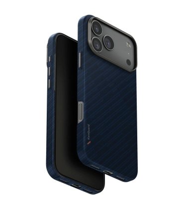 Etui UNIQ Keva EDGE do iPhone 17 Pro z Magclick Charging niebieskie