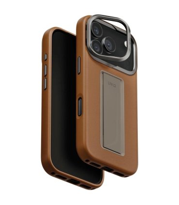 Etui UNIQ Heldro Pro do iPhone 17 Pro z Magclick Charging brązowe