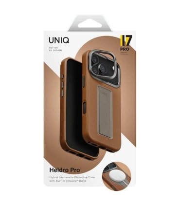 Etui UNIQ Heldro Pro do iPhone 17 Pro z Magclick Charging brązowe