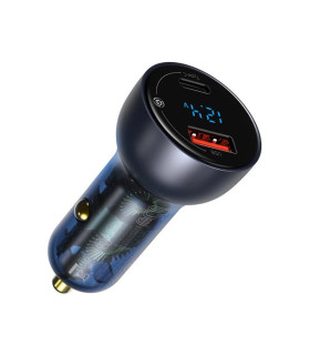 Baseus adapter samochodowy QC 3.0 65W (szary) - szybkie ładowanie