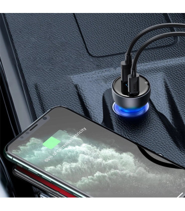 Baseus adapter samochodowy QC 3.0 65W (szary) - szybkie ładowanie