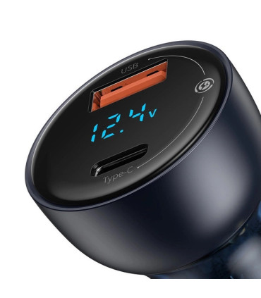 Baseus adapter samochodowy QC 3.0 65W (szary) - szybkie ładowanie