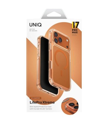 Etui UNIQ LifePro Xtreme do iPhone 17 Pro Max z Magclick Charging pomarańczowe