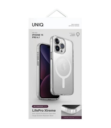 Etui UNIQ LifePro Xtreme do iPhone 15 Pro z Magclick Charging przezroczyste