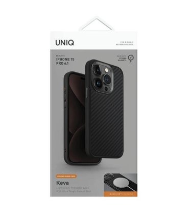 Etui UNIQ Keva do iPhone 15 Pro z Magclick Charging czarne