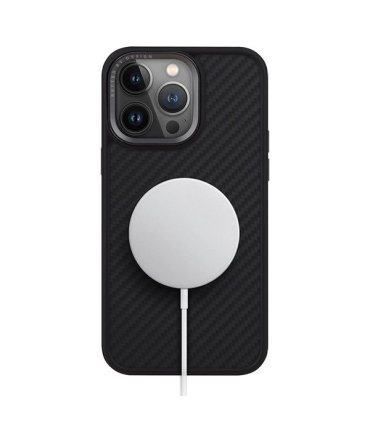 Etui UNIQ Keva do iPhone 15 Pro z Magclick Charging czarne