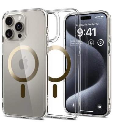 Etui Spigen Ultra Hybrid Mag do iPhone 15 Pro z MagSafe złote