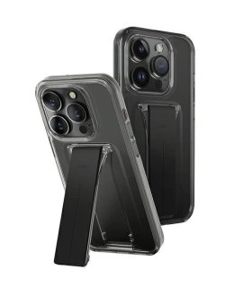 Etui UNIQ Heldro Mount do iPhone 15 Pro z podstawką dymione