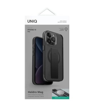 Etui UNIQ Heldro Mag do iPhone 15 Pro Max z Magclick Charging czarne