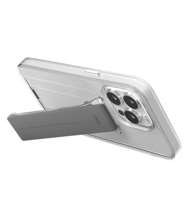 Etui UNIQ Heldro Mount do iPhone 15 Pro Max z podstawką przezroczyste