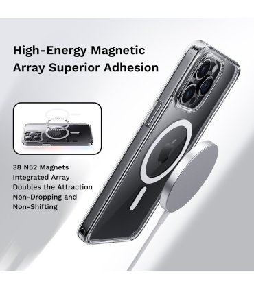 Etui Rock Crystal Series Magnetic do iPhone 16 Pro Max przezroczyste