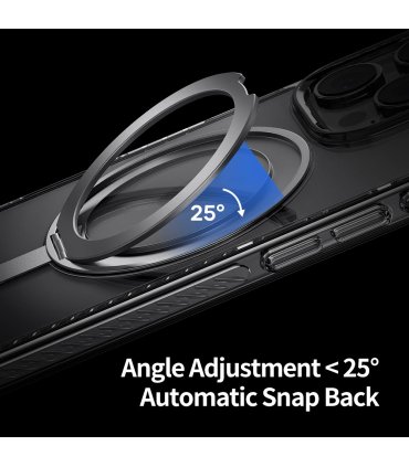 Etui Rock Rotating Stand Crystal Magnetic do iPhone 16 Pro czarne