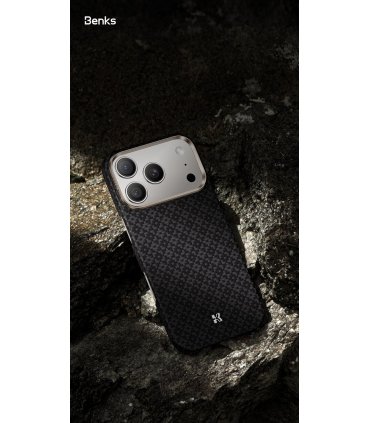 Etui Benks Magnetic Armor Air Armor Grid Kevlar 600D do iPhone 17 Pro Max czarne