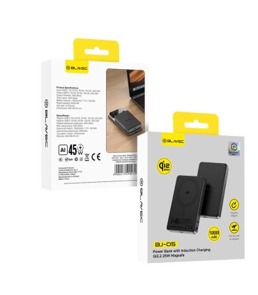 Power Bank Blavec 10000mAh 45W PD czarny 16mm grubość