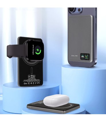 Blavec Power Bank BJ-03 5000mAh 22,5W MagSafe Typ C Ultra Slim 7,8mm Szary