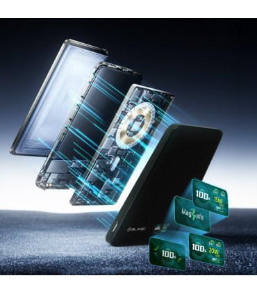 Blavec Power Bank BJ-04 5000mAh 22,5W MagSafe Typ C Ultra Slim 7,8mm Czarny