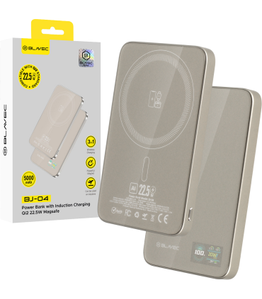 Blavec Power Bank BJ-04 5000mAh 22,5W MagSafe Typ C Ultra Slim 7,8mm Złoty