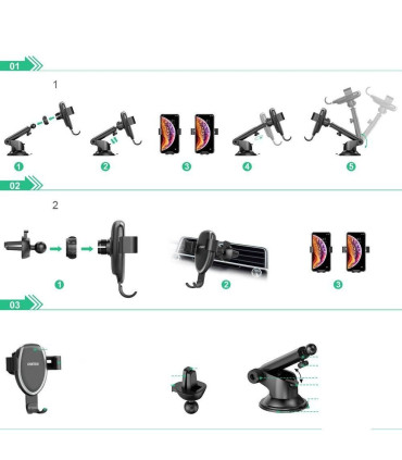 Choetech bezprzewodowa ładowarka samochodowa Qi 10W T536-S - szybkie ładowanie