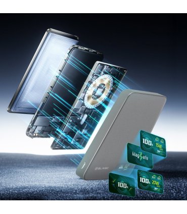 Blavec Power Bank BJ-04 10000mAh 22,5W MagSafe Typ C Slim 13,5mm Szary