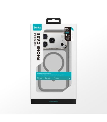 Benks Magnetic Mist Metal Frame Etui iPhone 17 Pro Max Szary
