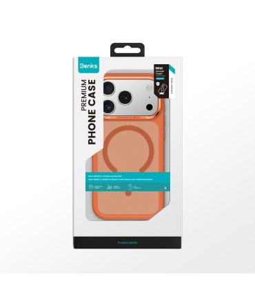 Benks Magnetic Mist Metal Frame Etui iPhone 17 Pro Max Pomarańczowy