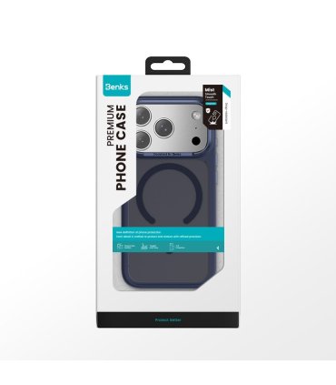 Benks Magnetic Mist Metal Frame Etui iPhone 17 Pro Niebieski Camera Control