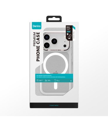 Benks Magnetic Mist Metal Frame Etui iPhone 17 Pro Biały Camera Control