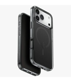 UNIQ Clario Magclick Etui iPhone 17 Pro Max Czarne Ładowanie MagSafe