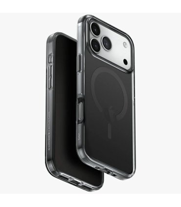 UNIQ Clario Magclick Etui iPhone 17 Pro Max Czarne Ładowanie MagSafe