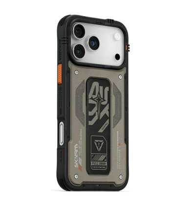 Skinarma Aegis Etui iPhone 17 Pro Max Magnetic Charging Grip Szary
