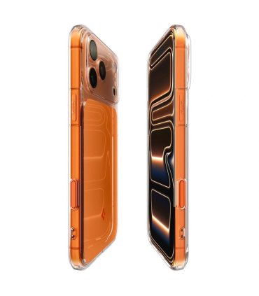 Spigen Thin Fit MagSafe Etui iPhone 17 Pro Max Przezroczysto-pomarańczowe