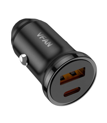 Ładowarka Samochodowa C03 Mini 20W USB + USB-C (Czarna)