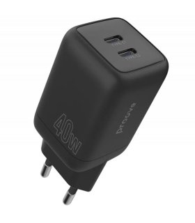 Proove Silicone Power 40W Ładowarka USB-C + USB-C Czarna