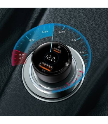 Ładowarka Samochodowa Baseus Supreme Digital Display U+C 100W