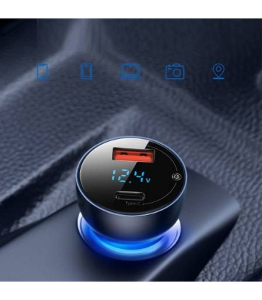 Ładowarka Samochodowa Baseus Digital Display U+C 65W