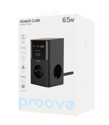 Listwa zasilająca Proove Power Cube 65W 1.5m 2AC 2USB-C 1USB