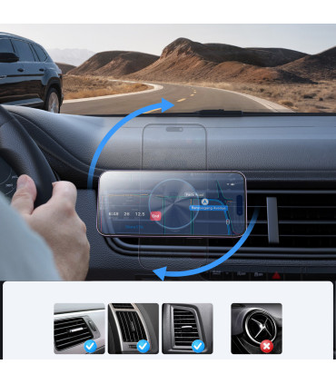 Joyroom JR-ZS240 Magnetyczny Uchwyt Samochodowy z Ładowarką Qi 15W – Kompatybilny z MagSafe