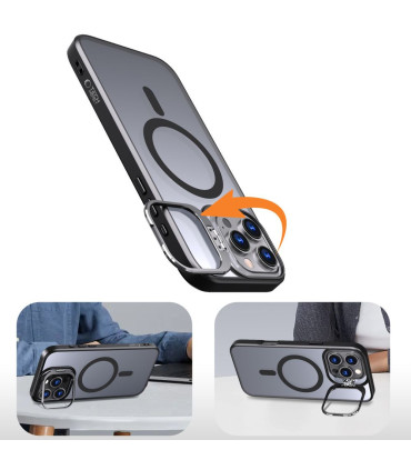 Etui MagStand Czarny iPhone 16 Pro Max – Funkcjonalność i Styl