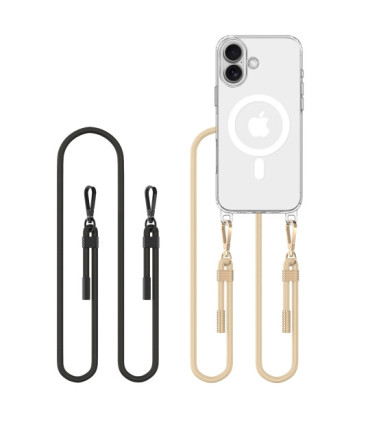 Etui FlexAir Chain Smycze Przezroczysty iPhone 16 – Styl i Wygoda
