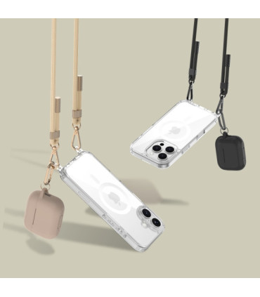 Etui FlexAir Chain Smycze Przezroczysty iPhone 16 – Styl i Wygoda